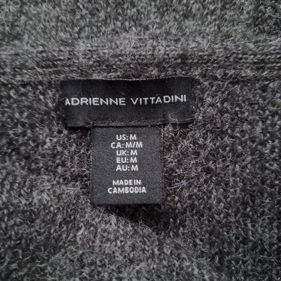 Adrienne Vittadini Grey Wool Blend Shawl/Cardigan Sweater - Picture 8 of 10